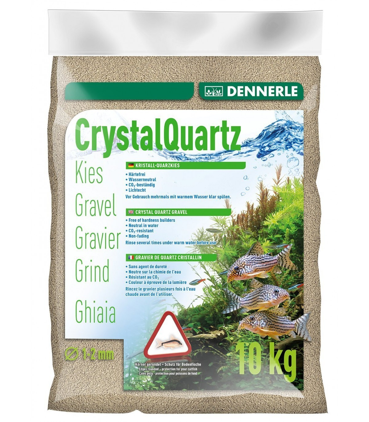 Dennerle Crystal Quartz natürlicher weißer kristalliner Quarz 1-2mm