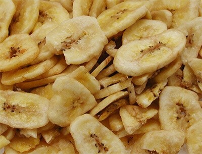 Tranches bananes séchées pour perroquet
