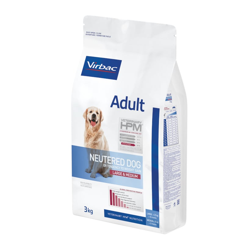 VIRBAC Veterinary HPM Neutered Large & Medium pour chien adulte stérilisé
