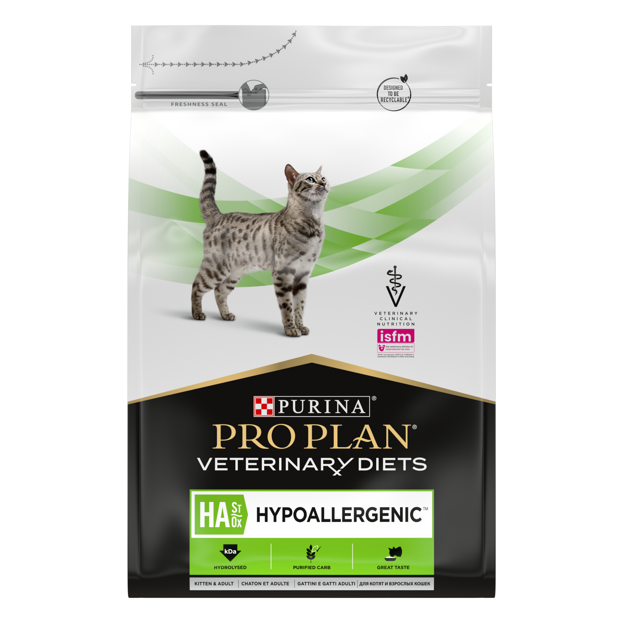 Purina Pro Plan Veterinary Diets Feline HA St/Ox Alimentação veterinária para gato hipoalergénico com alergias e intolerâncias alimentares