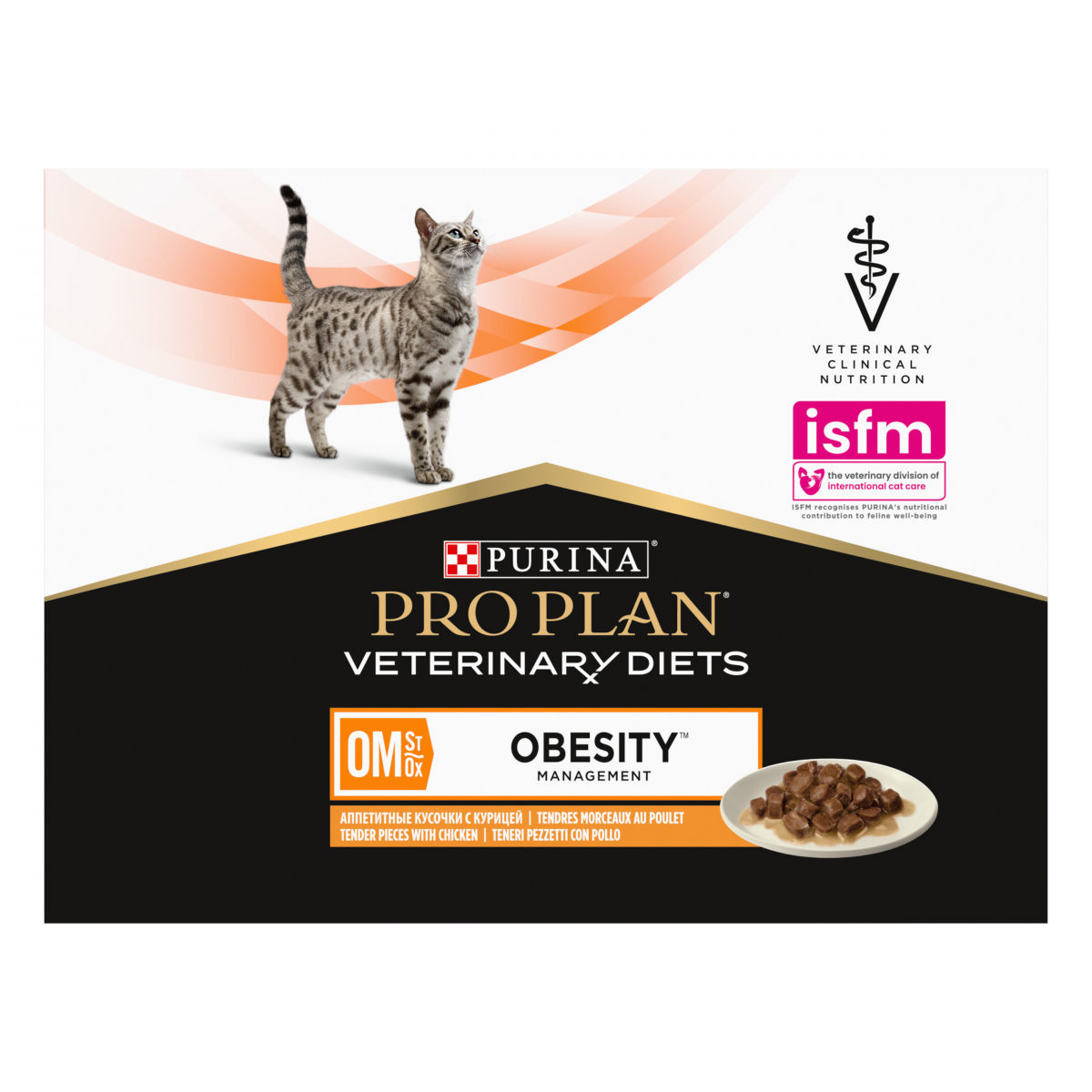 Pack de 10 Pâtées PRO PLAN Veterinary Diets Feline OM ST / OX Obesity Management