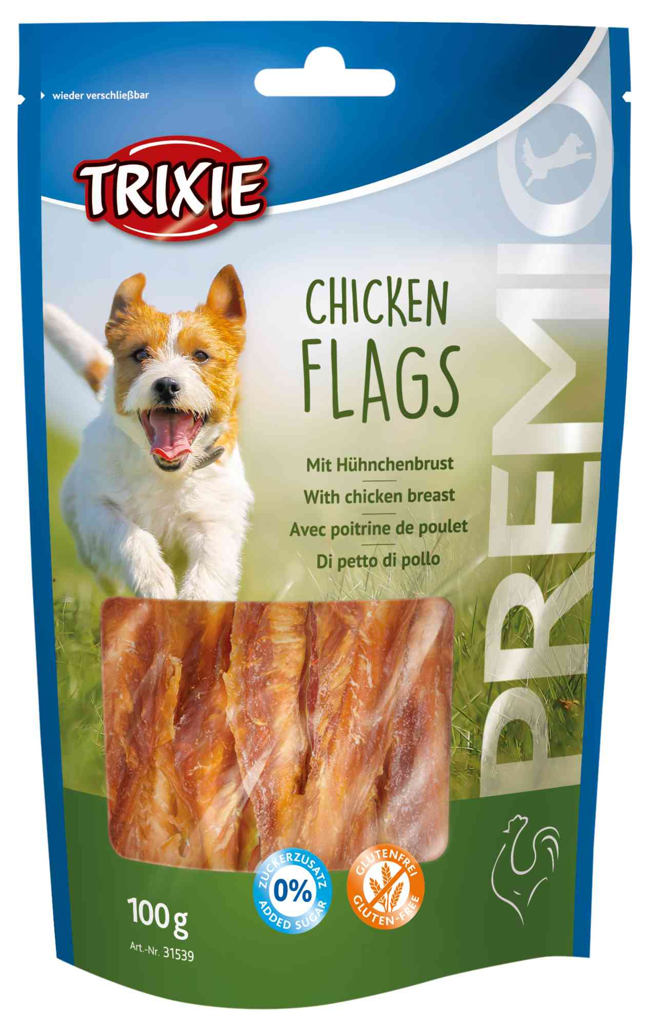 PREMIO Chicken Flags Pechuga de pollo snacks para perros