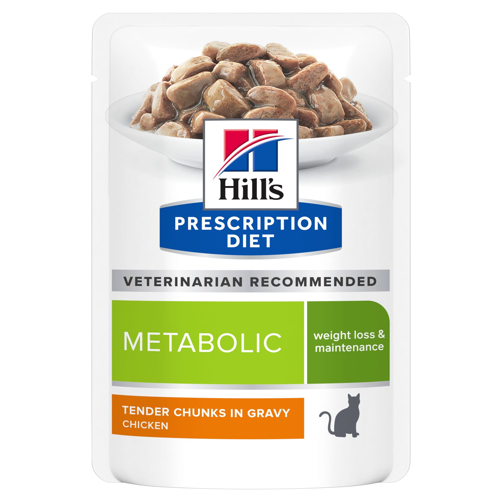 Pack de 12 Sachets Repas HILL'S Prescription Diet Metabolic pour Chat au Poulet