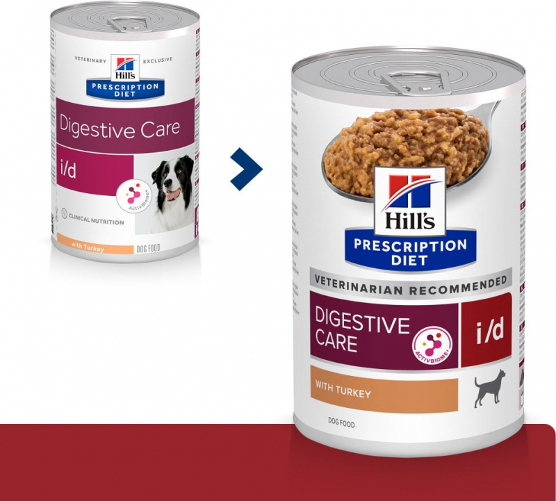 Pâtée HILL'S Prescription Diet I/D Digestive Care à la dinde pour chien