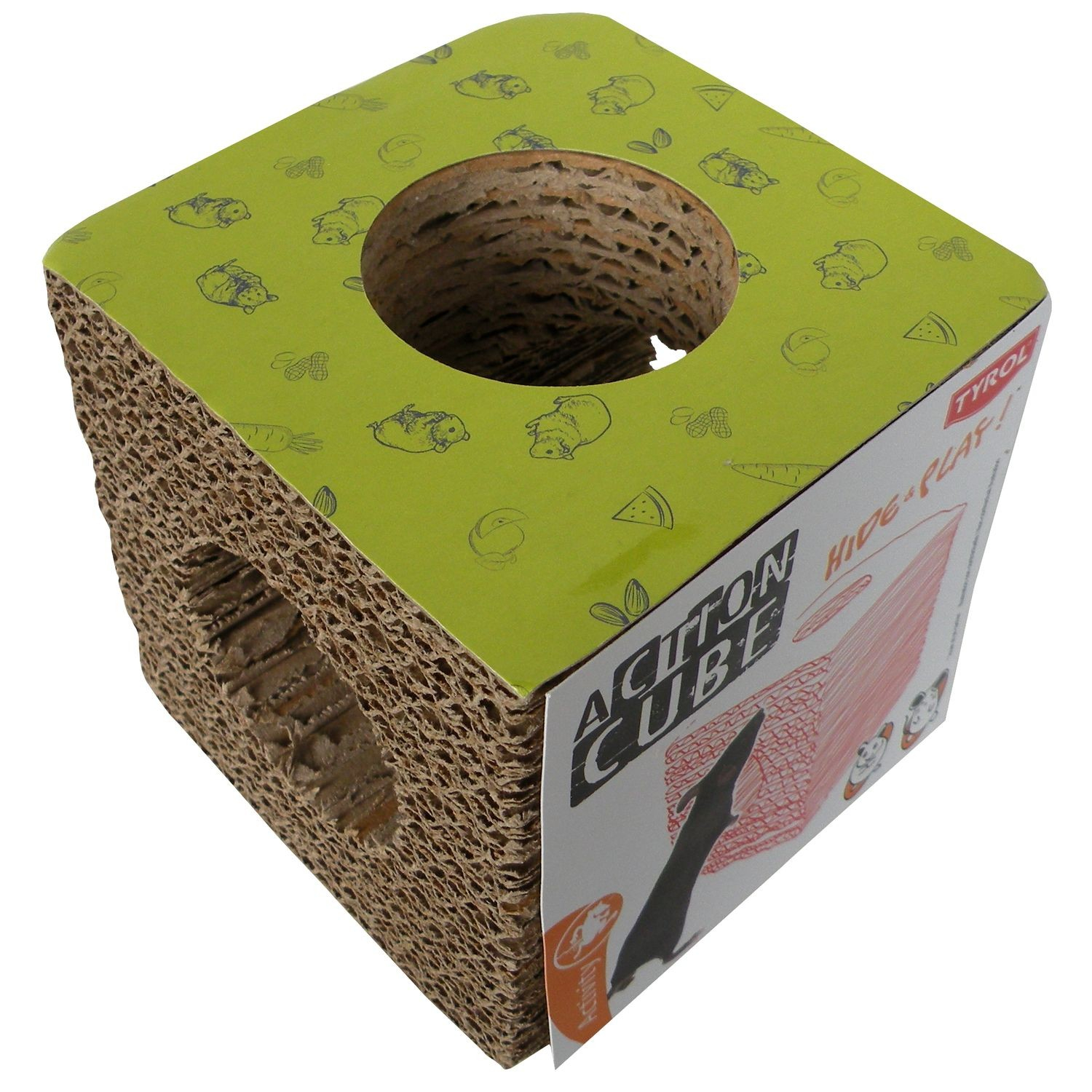 Tunnel kubus van karton voor knaagdieren