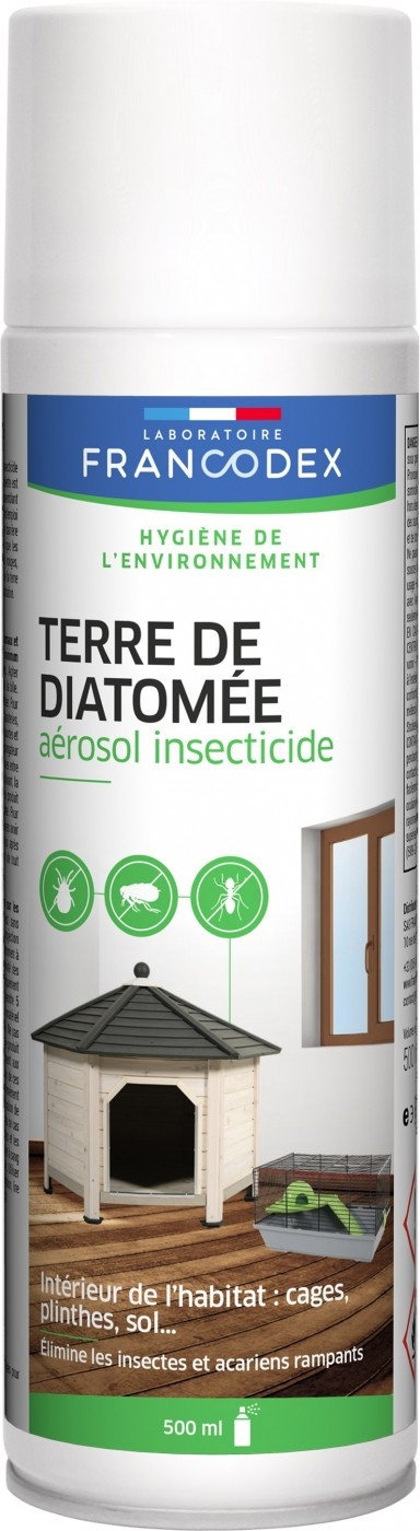 Francodex Aérosol insecticide habitat Terre de diatomée
