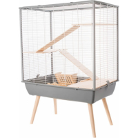 Cage pour lapin et grand rongeur - H109cm - NEO cosy grise