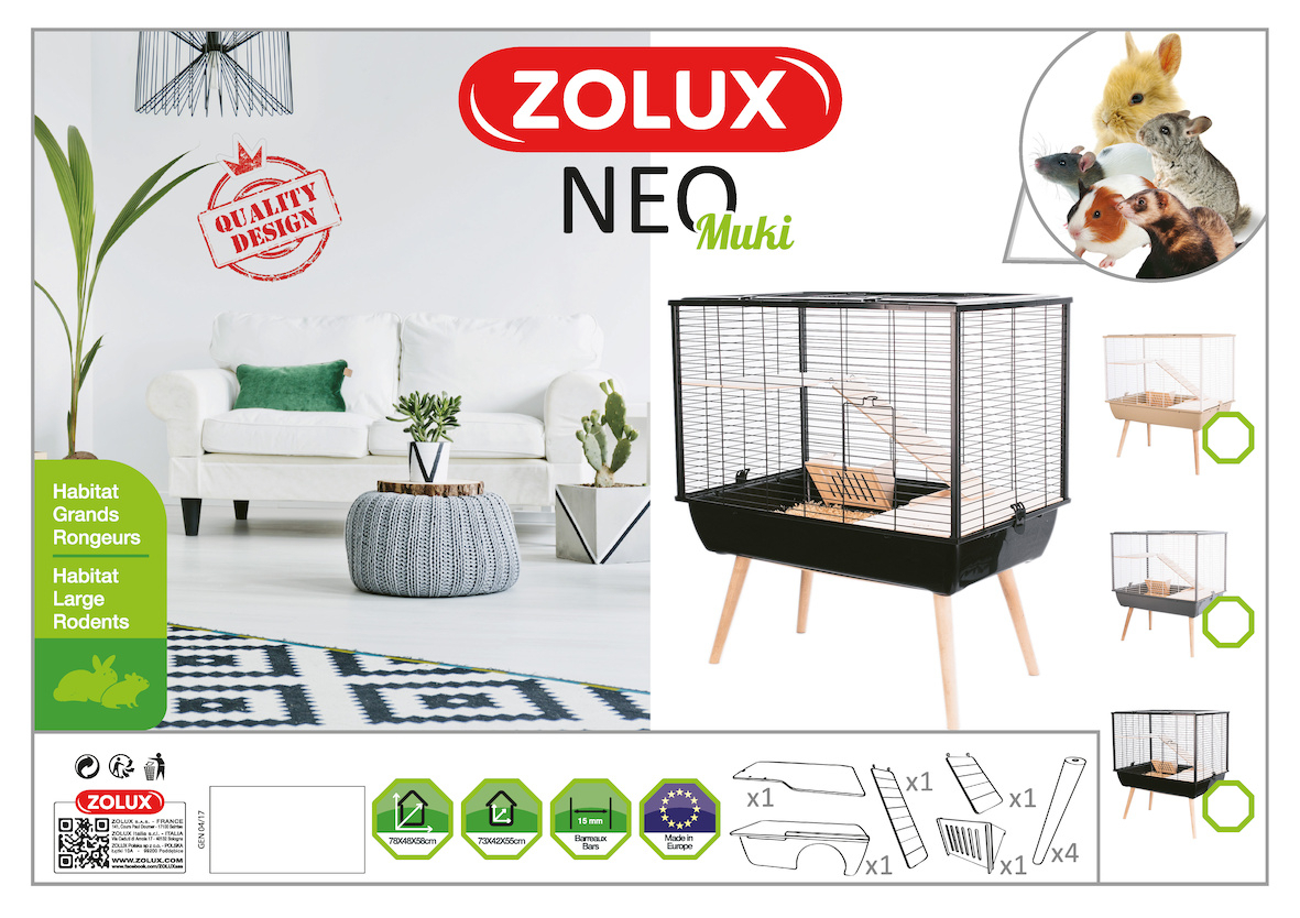 Käfig für Kleintiere - H87cm - Zolux NEO Muki grise