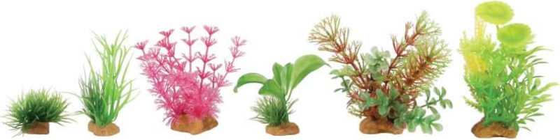 Lot de 6 petites plantes plastique - modèle 4