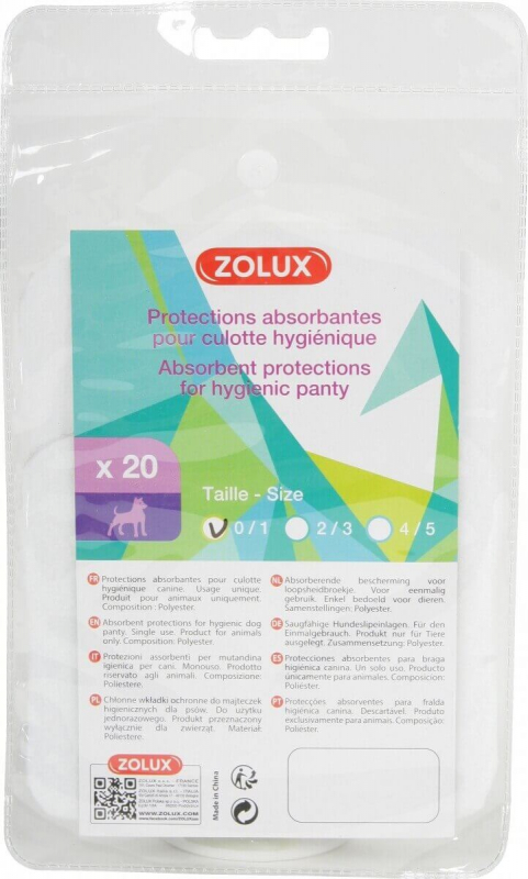 Proteções absorventes para cueca higiênica (x20)