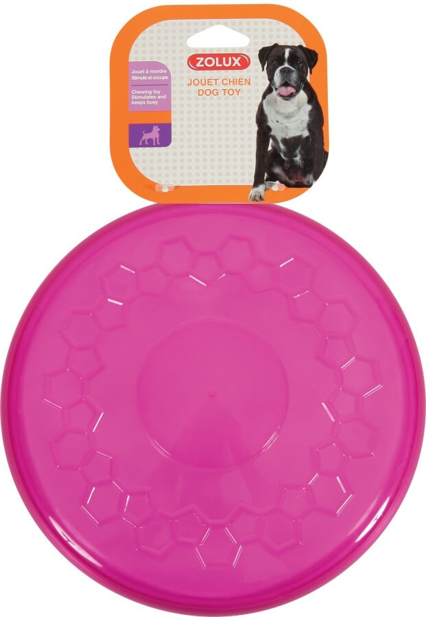 Frisbee per cani TPR traslucido color rosa