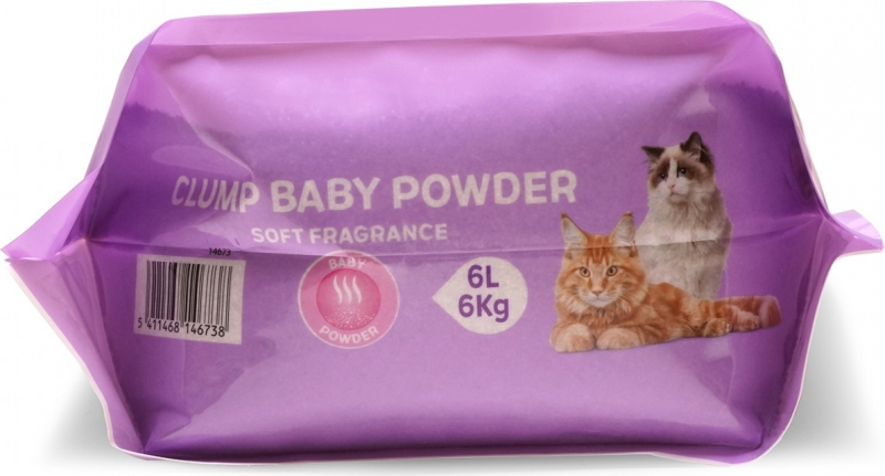 Cat litter Clump Babypowder Bentonite agglomérante - 6L et 12L 