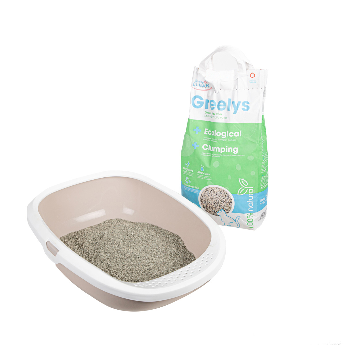 Areia mineral natural de argila verde Quality Clean GREELYS