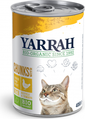 Yarrah Bio Comida húmeda en salsa para gatos 405g - 3 sabores para escoger