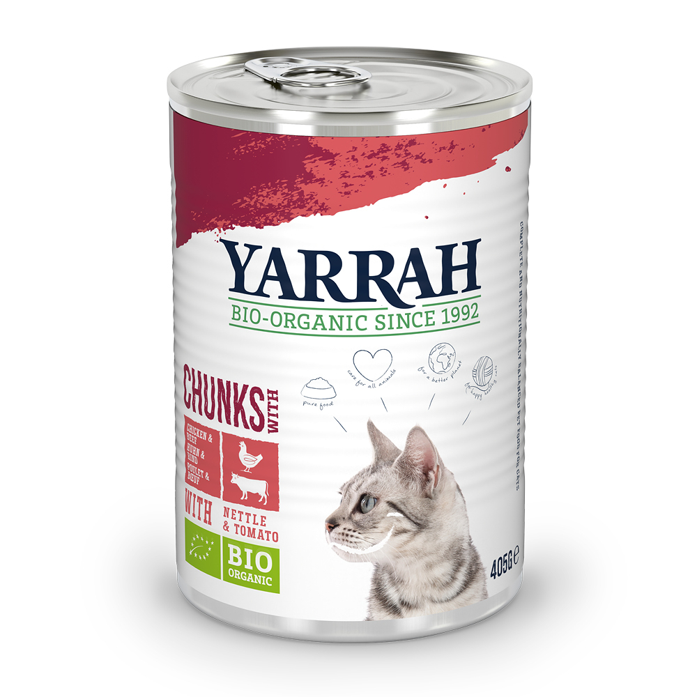 Patê em Pedaços Yarrah Bio 405g para Gato Adulto - 3 sabores à escolha