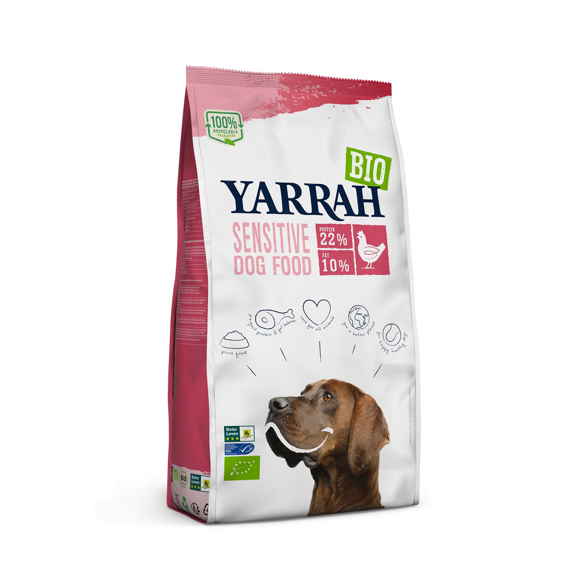 YARRAH Sensitive croquetes bio para cão com frango e arroz