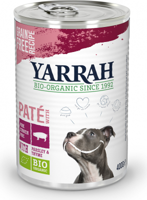 Yarrah Bio 400g Paté sin cereales para perros adultos - 2 sabores