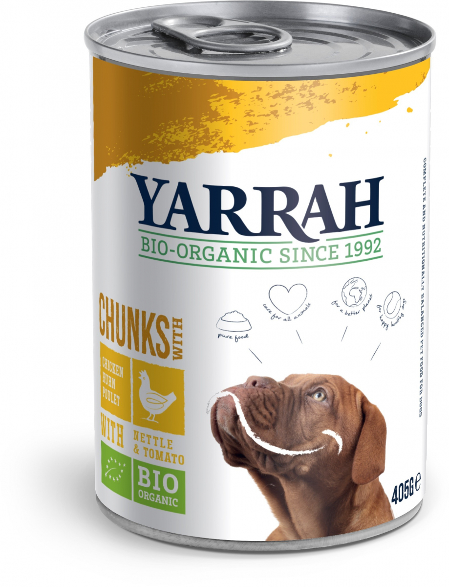 Yarrah Bio 405g ó 820g Bocaditos en salsa para perros adultos - 2 sabores