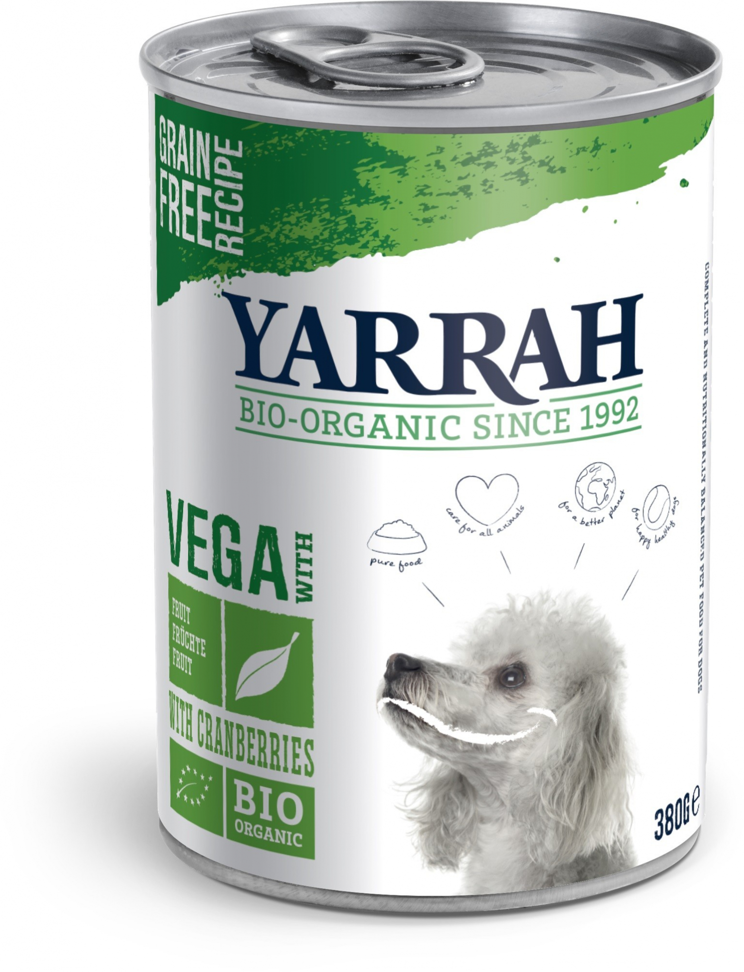Patê para Cão Adulto YARRAH Vega Bio 380g Sem Cereais