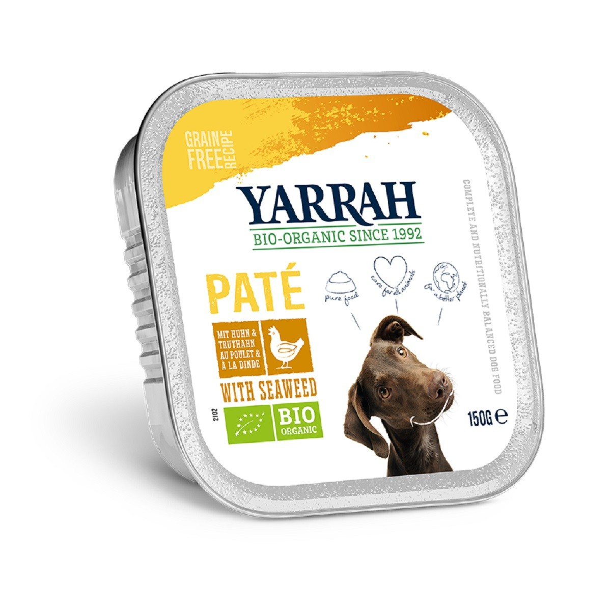 Patê Yarrah Bio 150g Sem Cereais para cão Adulto - 3 savores á escolha