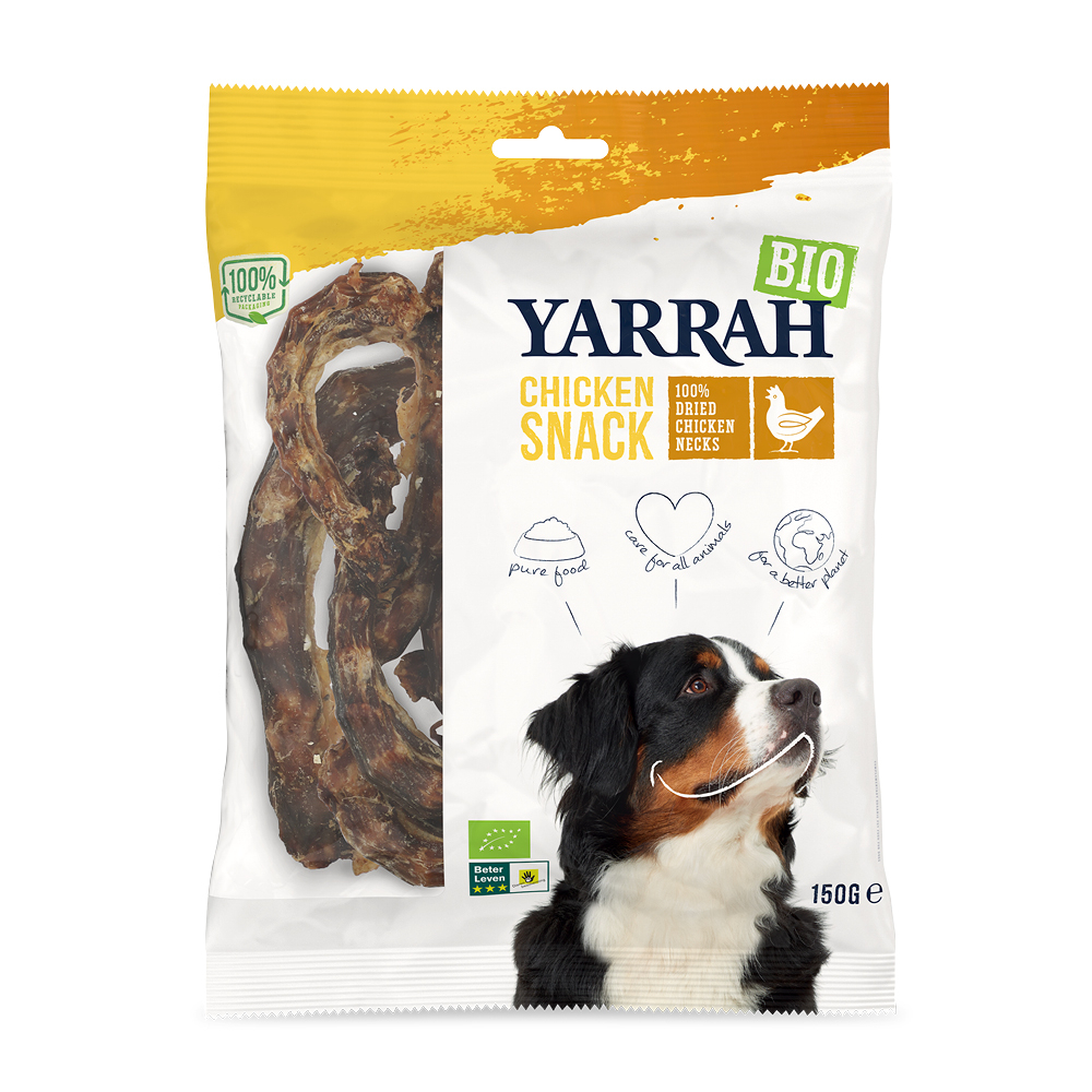 Snack Yarrah Chicken Bio-Hühnerhals für Hunde