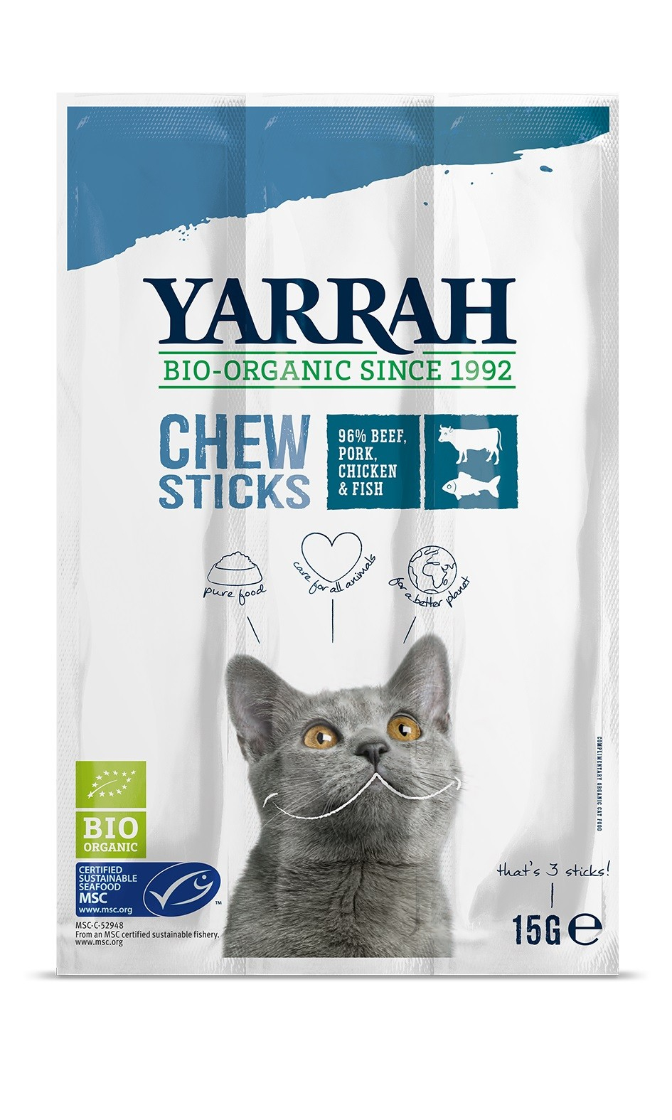 Yarrah Guloseimas mastigáveis bio para gatos