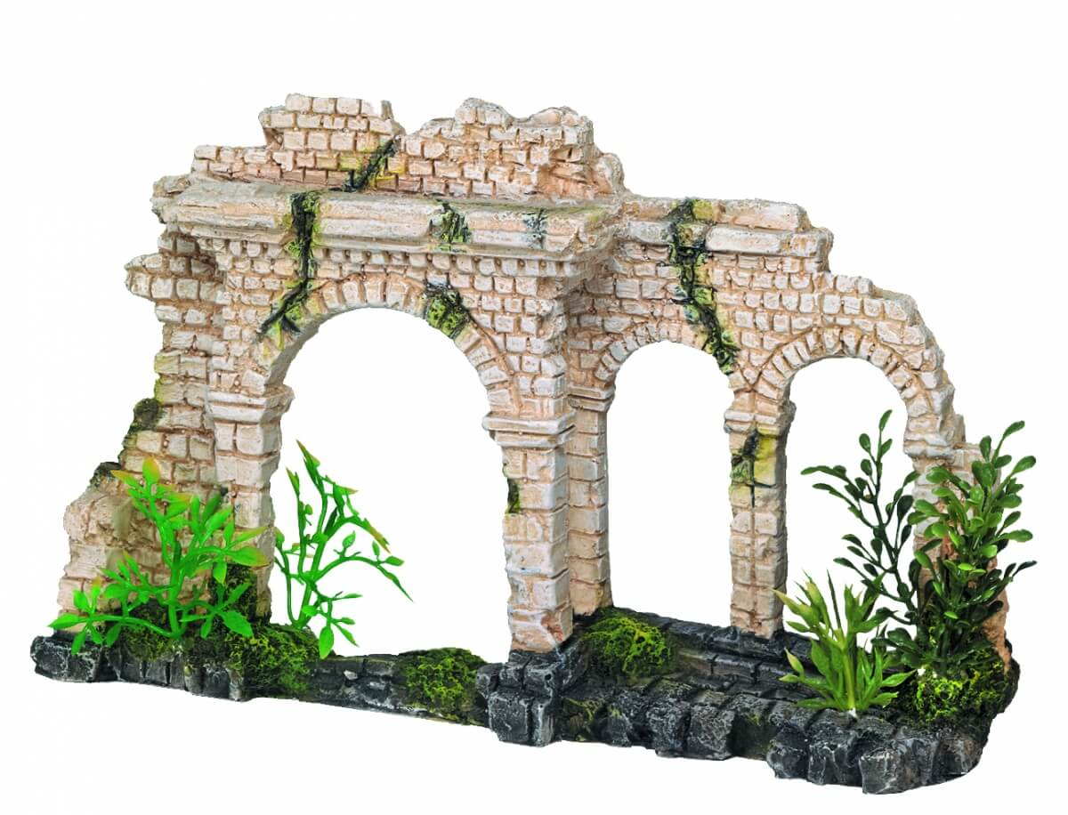 Decoração de aquário arcos de tijolo