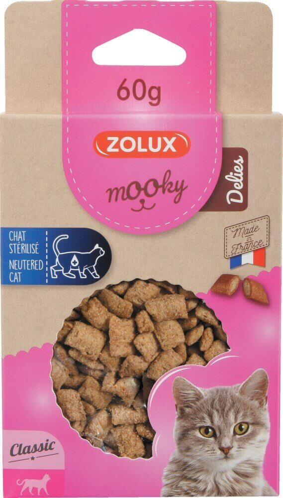 Snacks voor gesteriliseerde katten Mooky