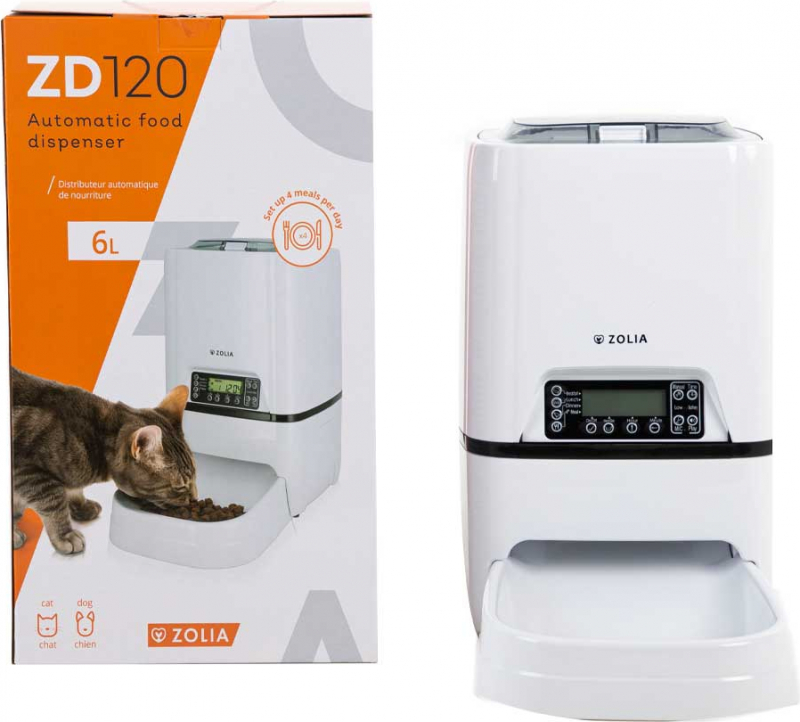Distributeur programmable de croquettes - 6 L - Zolia ZD 120 pour chiens et chats