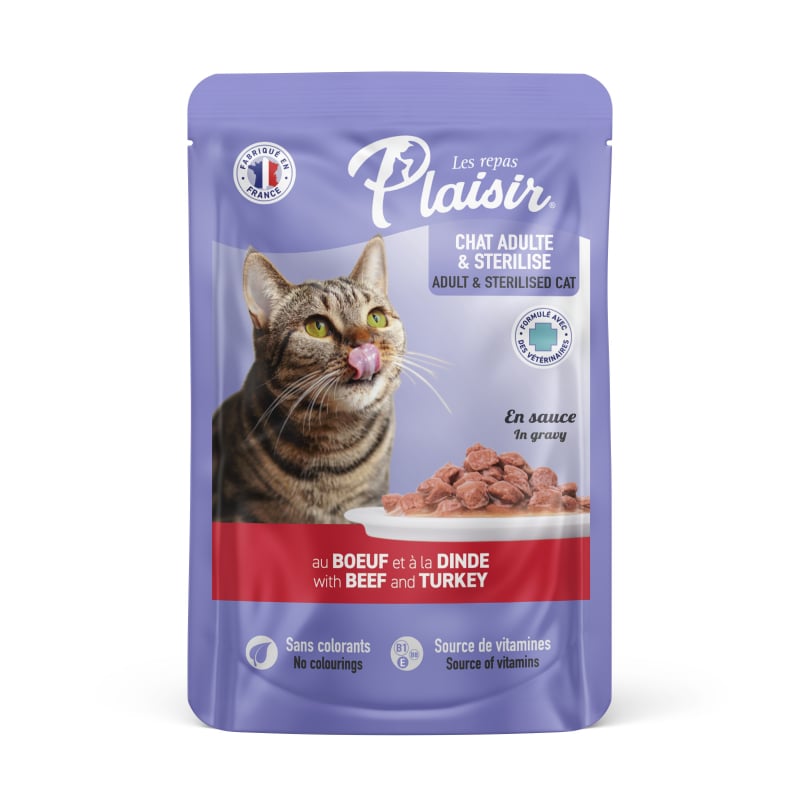 Repas Plaisir Émincés en sauce pour chat stérilisé - 4 recettes au choix 