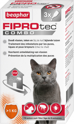 FIPROtec Combo, pipettes anti puces et anti tiques et poux broyeurs pour chat et furet