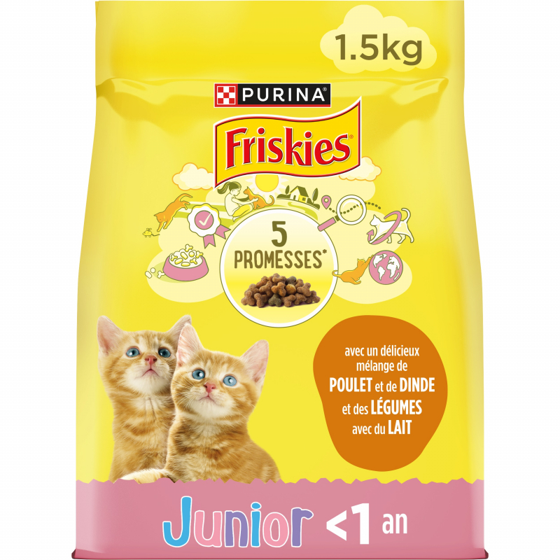 Friskies Junior Pollo, Verduras y Leche pienso para gatitos