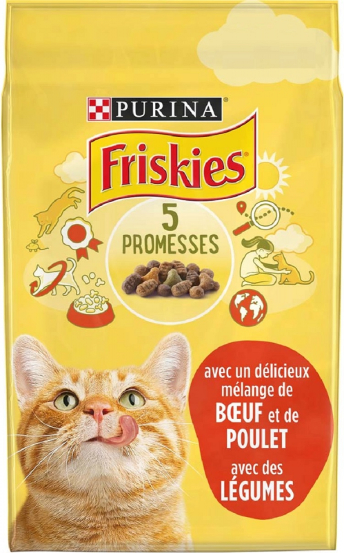 Friskies Boeuf, Poulet et Légumes pour chat adulte