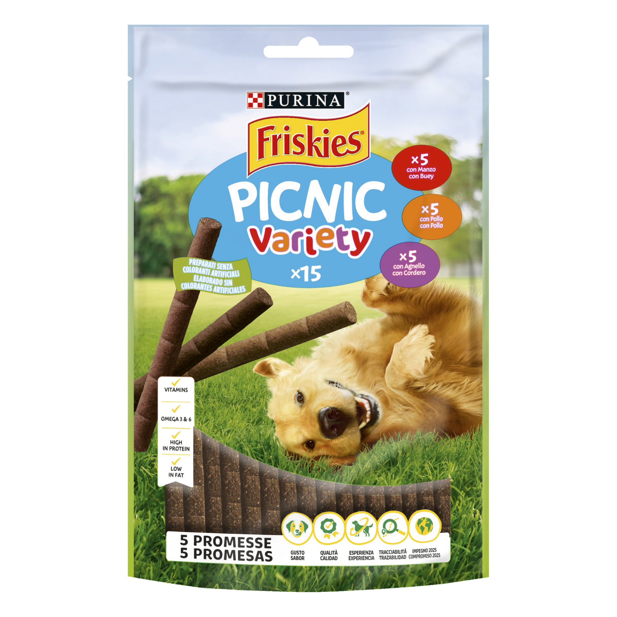 Hondensnack Friskies Picnic met kip of verschillende smaken