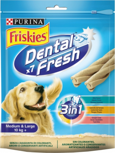 Friandises Friskies Dental Fresh à la menthe pour chien