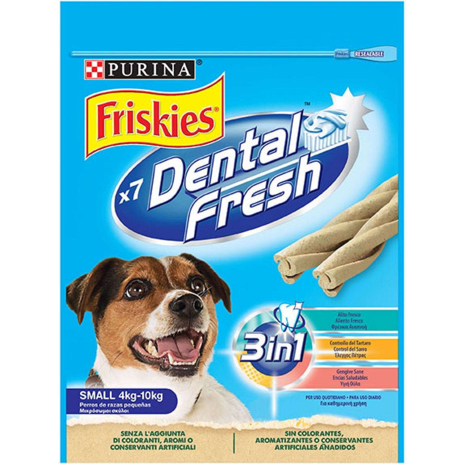 Snack Friskies Dental Fresh alla menta per piccoli cani