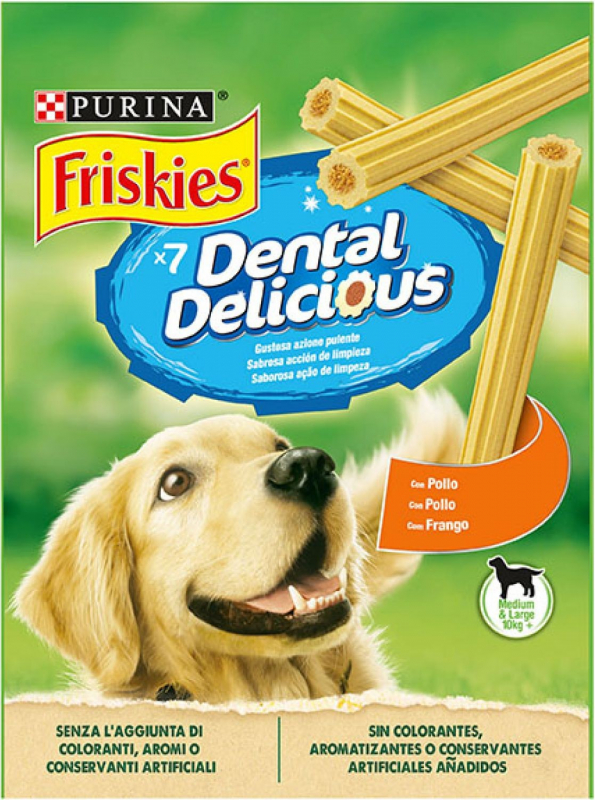 Friskies Dental Delicious Snacks de pollo Cuidado dental para perros