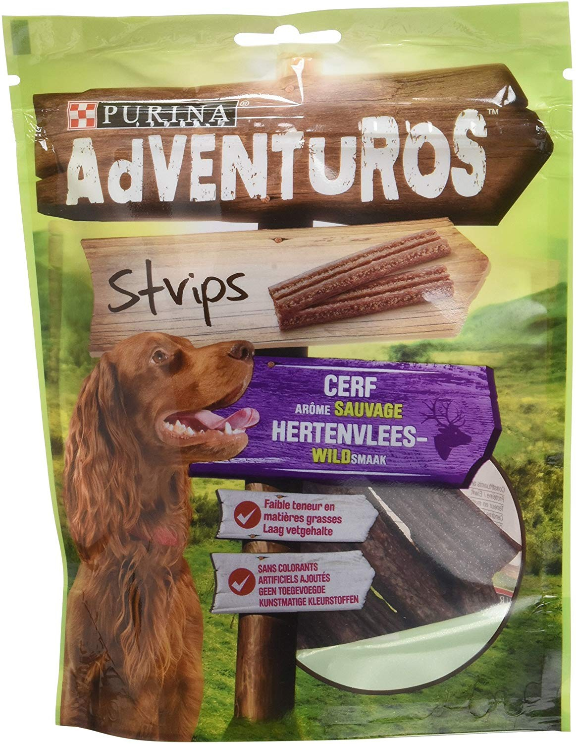 Friandises Adventuros Strips Saveur Cerf sauvage pour chien