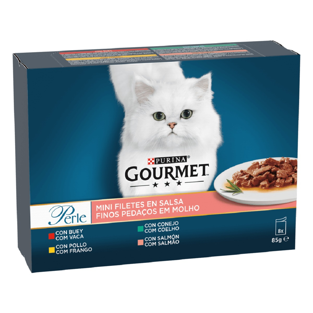 GOURMET Perle Mini Filetes en salsa para gatos - PACK de 8x85g