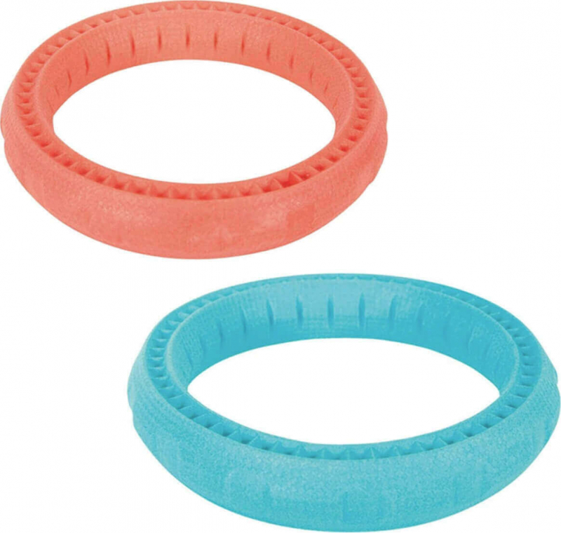 Brinquedo anel Moos resistente e flutuante - laranja e azul