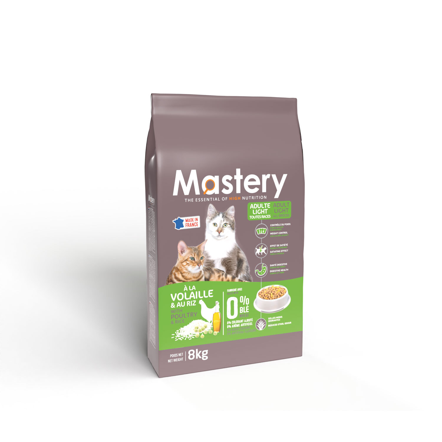 Mastery Adult Light Aves y arroz pienso para gatos
