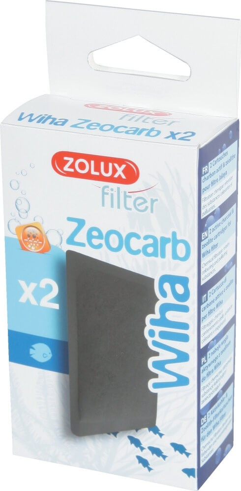 Cartucho de carbón activado y zeolita para filtros de acuarios Wiha (x2)