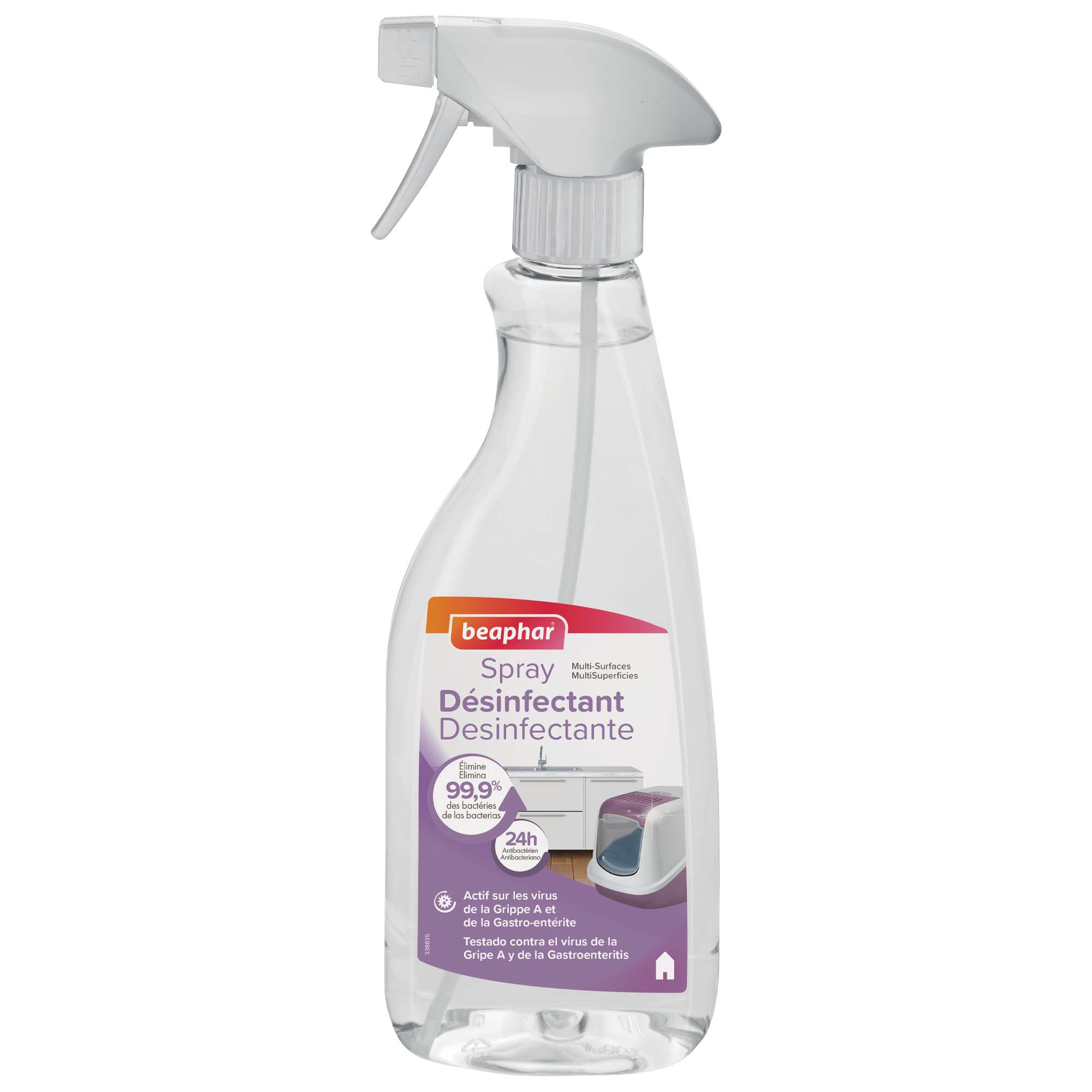 Spray de limpeza desinfectante para o ambiente do animal