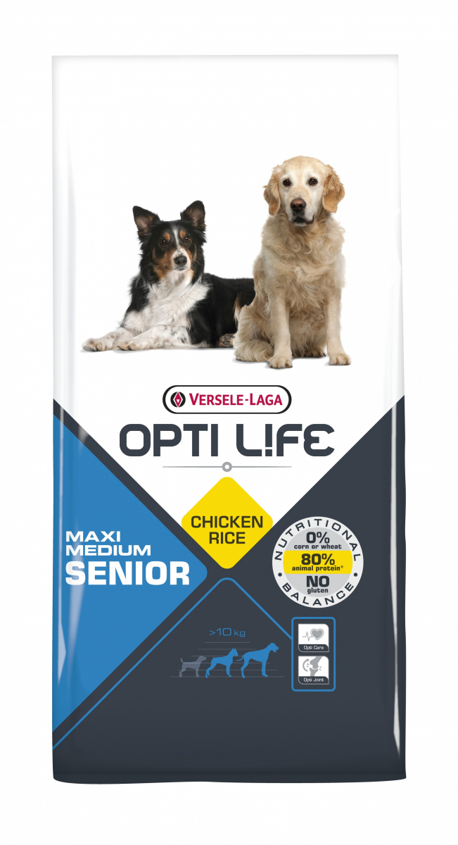 Opti Life Senior Medium & Maxi au poulet pour chien senior de moyenne et grande taille