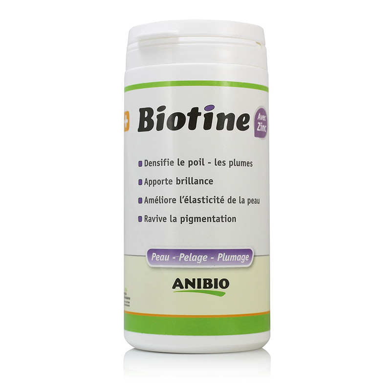 Biotina - Cuidado del pelo, plumas y de la piel para perros, gatos y periquitos