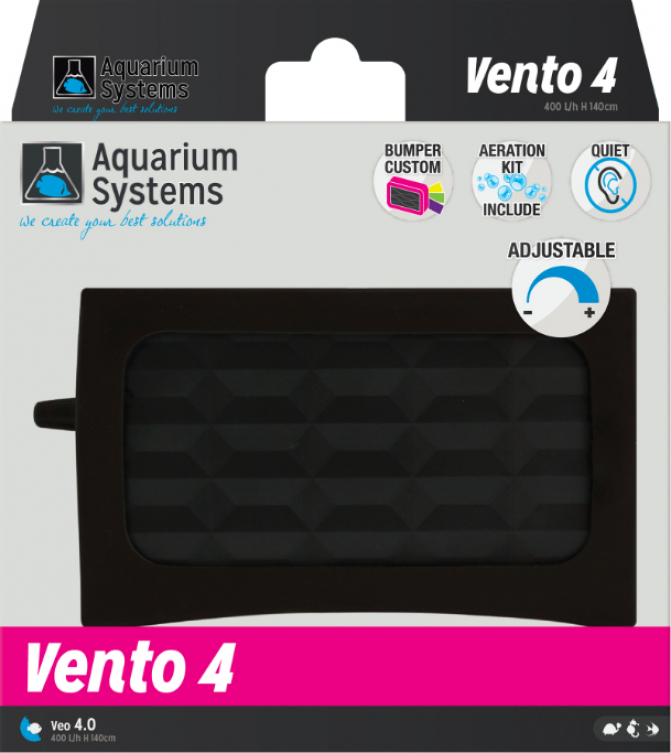 Pompe à air Vento pour aquarium avec tuyau et diffuseur