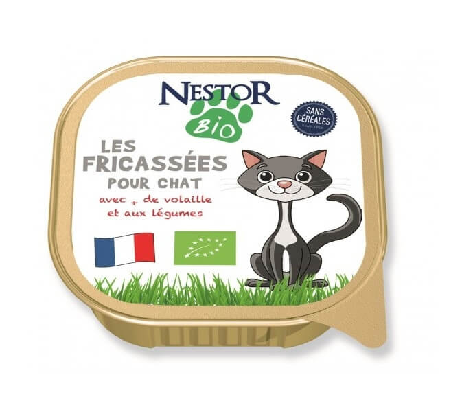 Nestor Bio Fricassées BIO à la volaille pour chat sans céréales