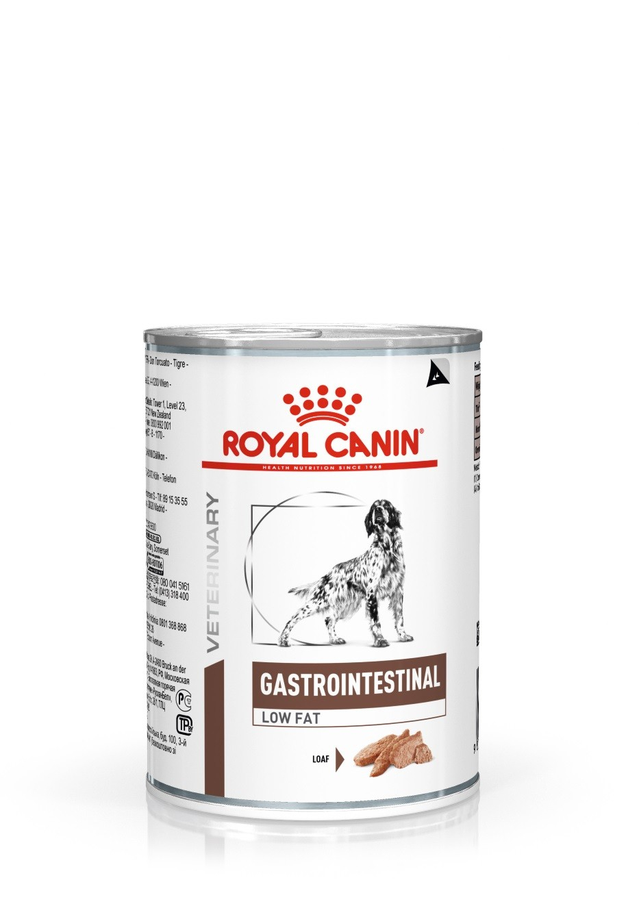 Royal Canin Veterinary Diet Gastro Intestinal Low Fat em lata para cães