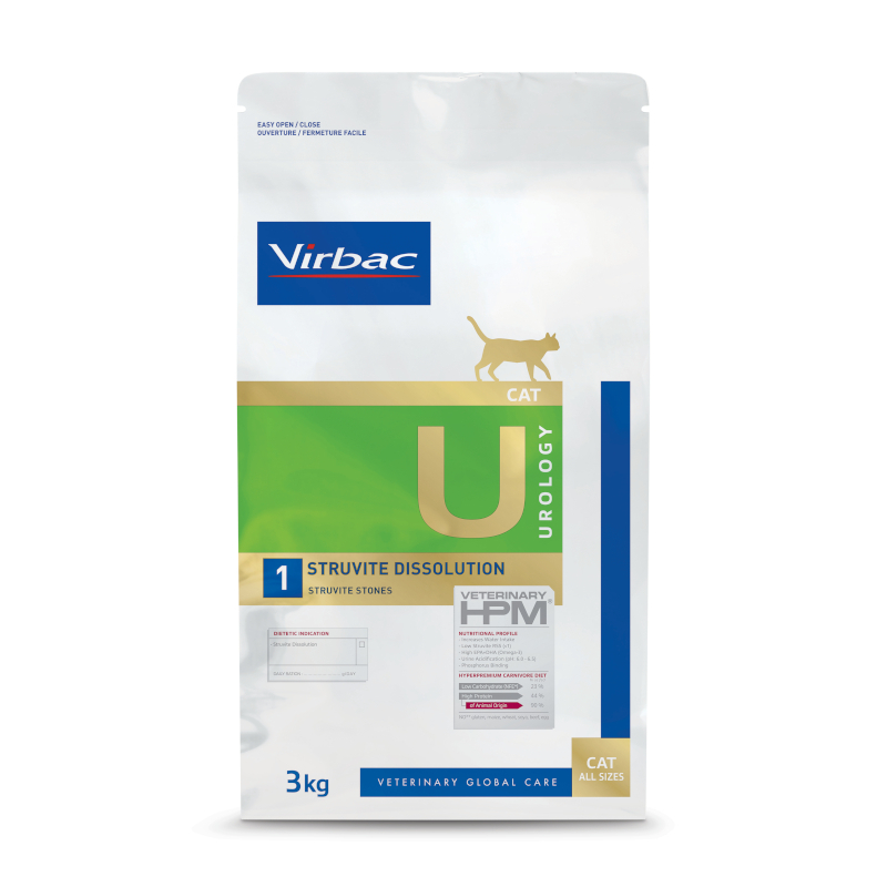 Virbac Veterinary HPM Urology U1 Struvita disolution para gatos