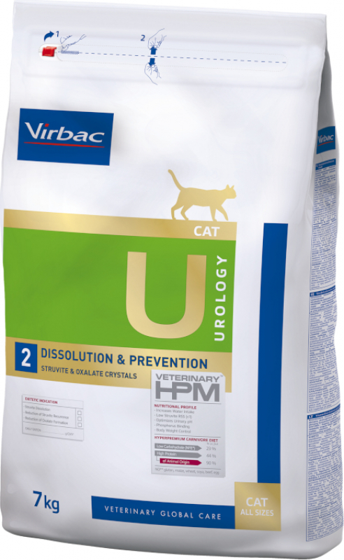 Virbac Veterinary HPM Urology 2 Dissolution et Prevention pour chat adulte